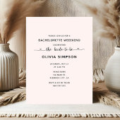 Minimalistisch Script Heart Bachelorette Weekend Briefkaart