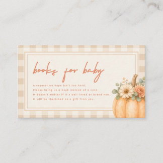 Minimalistisch Script Herfst Pompoen "Boeken voor Informatiekaartje