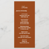 Minimalistisch script het trouwmenu Terracotta Menu (Voorkant)