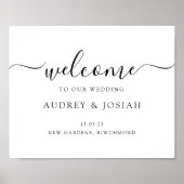 Minimalistisch Script Horizontale bruiloft welkom Poster (Voorkant)