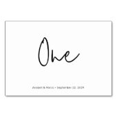 Minimalistisch Script Horizontale tabel nummer één Kaart (Achterkant)