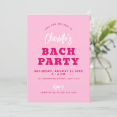 Minimalistisch Script Hot Pink Modern Bach Party Kaart (Staand voorkant)