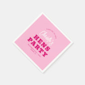 Minimalistisch script Hot Pink Modern Hens Party Servet (Hoek)
