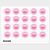 Minimalistisch Script Hot Pink Modern Kippenfeest Ronde Sticker (Vel)