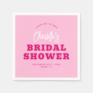 Minimalistisch Script Hot Pink Vrijgezellenfeest S Servet
