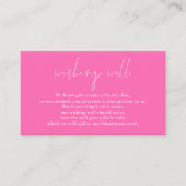Minimalistisch Script Hot Pink Wedding Wishing Wel Informatiekaartje (Voorkant)