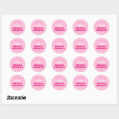 Minimalistisch Script Hot Roze Moderne Bruidsborre Ronde Sticker (Vel)