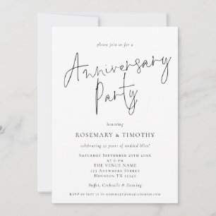 Minimalistisch script huwelijksjubileumfeest  kaart