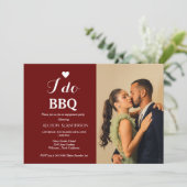 Minimalistisch script i do bbq engagement party kaart (Staand voorkant)