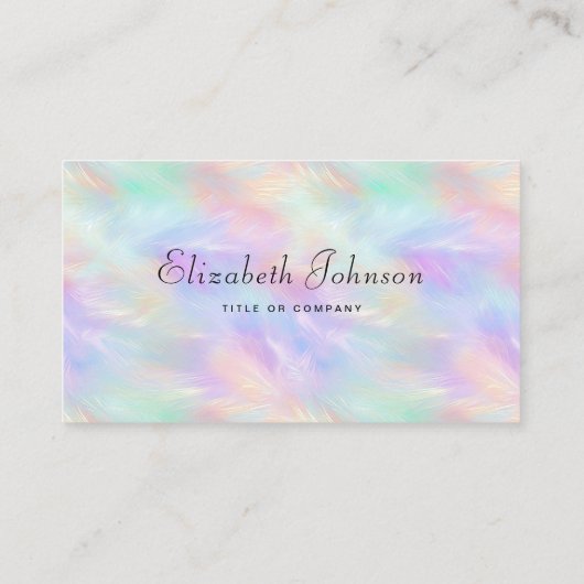 Minimalistisch script iriserende opaal stijlvolle visitekaartje (Achterkant)