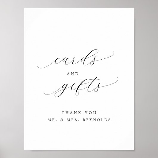 Minimalistisch Script Kaarten & Cadeaus Afdrukbare Poster (Voorkant)