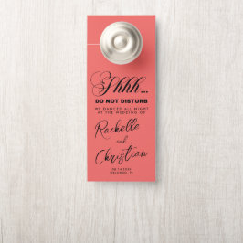 Minimalistisch script kalligrafie bruiloft gast deurhanger