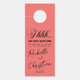 Minimalistisch script kalligrafie bruiloft gast deurhanger