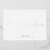 Minimalistisch script kerst echt folie feestdagenkaart (Voorkant)