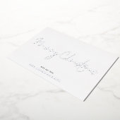 Minimalistisch script kerst echt folie feestdagenkaart (Gedraaid)