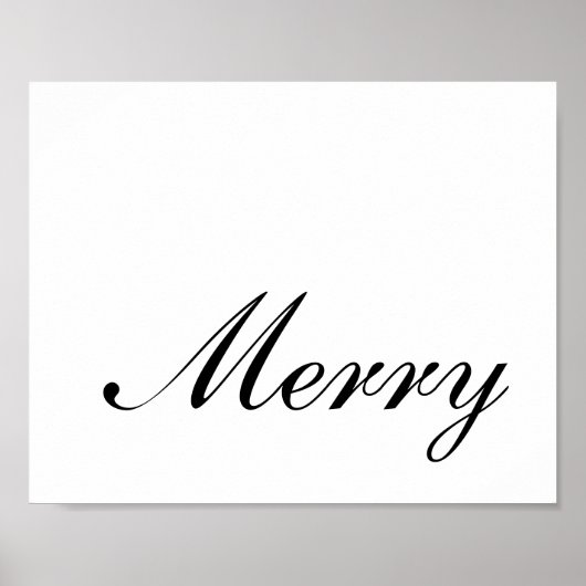 Minimalistisch script Kerstmis  Poster (Voorkant)