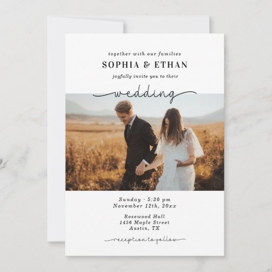 Minimalistisch Script Klassieke Elegante Fotobruil Kaart (Voorkant)