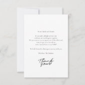 Minimalistisch Script Koppels Bruiloft Foto Bedankkaart (Achterkant)