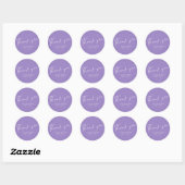 Minimalistisch script lavendel dank u bruiloft ronde sticker (Vel)