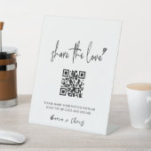 Minimalistisch script Leg de liefde QR code bruilo Reclamebord Met Voetstuk (Insitu)