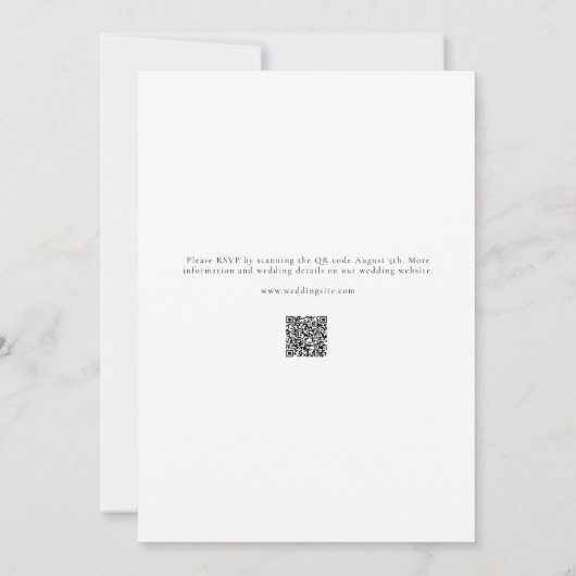 Minimalistisch script legant QR Code Weddenschap Kaart (Achterkant)