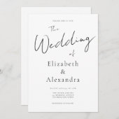 Minimalistisch script legant QR Code Weddenschap Kaart (Voorkant / Achterkant)