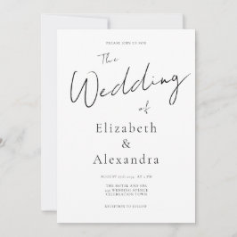 Minimalistisch script legant QR Code Weddenschap Kaart