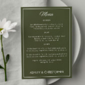 Minimalistisch Script Leger Groene bruiloft recept Menu