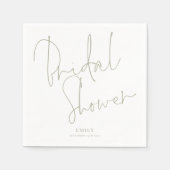 Minimalistisch Script Light Sage Name Vrijgezellen Servet (Voorkant)