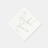 Minimalistisch Script Light Sage Name Vrijgezellen Servet (Hoek)