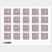 Minimalistisch script lila productlabel sticker (Vel)