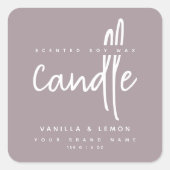 Minimalistisch script lila productlabel sticker (Voorkant)