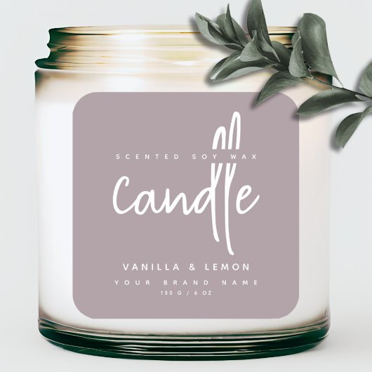 Minimalistisch script lila productlabel sticker