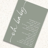 Minimalistisch script Meisje of Jongen Sage Oh Bab Kaart