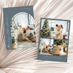 Minimalistisch Script Merry Christmas Foto Blauw G Feestdagenkaart<br><div class="desc">Modern Minimalistisch Script Vrolijk Kerstfeest Foto Blauw Grijs Vakantie Kaart</div>