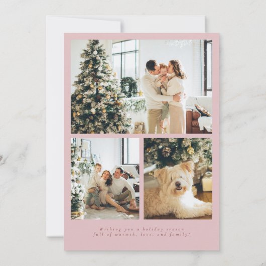 Minimalistisch Script Merry Christmas Foto Dusty P Feestdagenkaart (Achterkant)