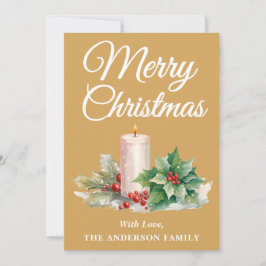 Minimalistisch script Merry Christmas Gold Feestdagenkaart