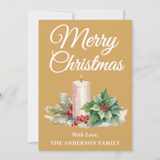 Minimalistisch script Merry Christmas Gold Feestdagenkaart (Voorkant)