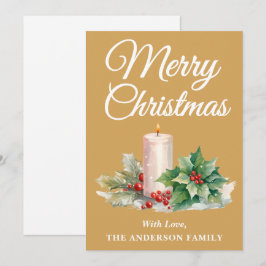 Minimalistisch script Merry Christmas Gold Feestdagenkaart