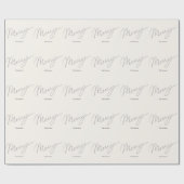 Minimalistisch Script Merry Cream White Vakantie Cadeaupapier (Vlak)