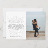 Minimalistisch script met 2 fotocollage bruiloft bedankkaart (Achterkant)