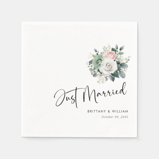 Minimalistisch script met Elegant Eucalyptus Bruil Servet (Voorkant)