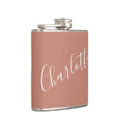 Minimalistisch script met gepersonaliseerde naam T Heupfles (Rechts)