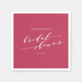 Minimalistisch script met magenta Vrijgezellenfees Servet (Voorkant)