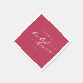 Minimalistisch script met magenta Vrijgezellenfees Servet (Hoek)