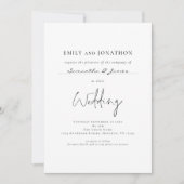 Minimalistisch script met QR-code voor gastnamen Kaart (Voorkant)