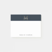 Minimalistisch script Metallic Navy Blauwe Gouden Post-it® Notes (Voorkant)