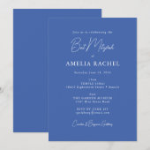 Minimalistisch script Modern Bat Mitzvah Cute Blue Kaart (Voorkant / Achterkant)