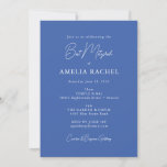 Minimalistisch script Modern Bat Mitzvah Cute Blue Kaart<br><div class="desc">Aangepaste minimalistische scriptblauwe Cute Modern Bat Mitzvah Uitnodiging</div>