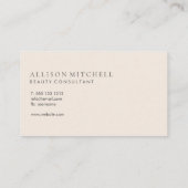 Minimalistisch Script Modern Beige Visitekaartje (Achterkant)